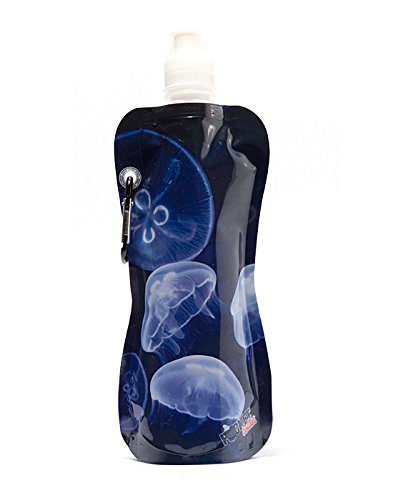 Pocket Bottles Zees Inc Cb1025 Jelly Fish Foldable Bottle, 16 Oz, Multicolor