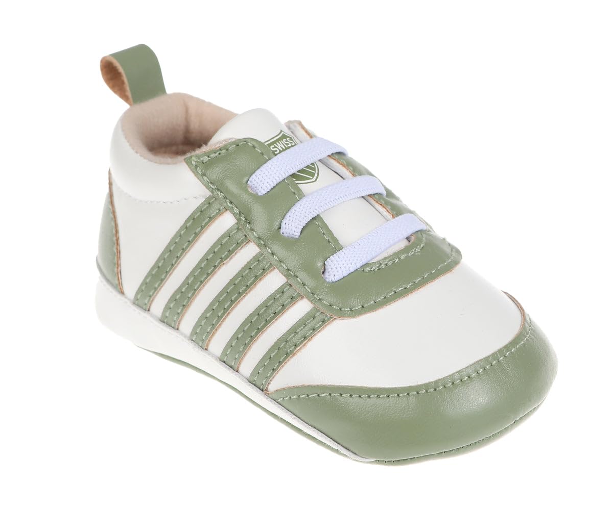 K-Swiss Infant Boys Crib Shoe Soft Bottom Baby Shoes - Sneakers and First Walking Shoes for Babies, Green, 1