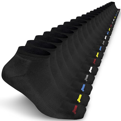 Penn Men's No-Show Socks: Comfortable Low-Cut Style, Invisible Liner Design | Ideal for Sports, Gym, Hiking & Everyday Wear (20 pair)